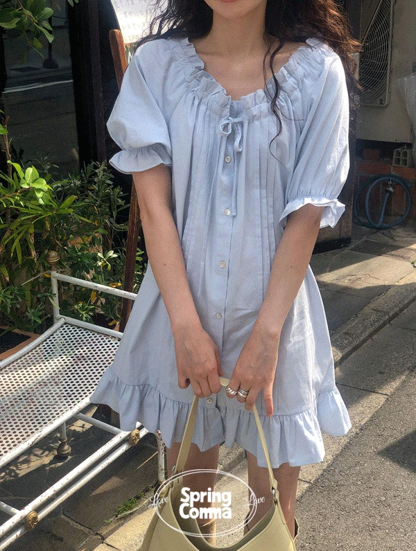 [MADE][국내제작][무배][당일] 리보넷 블라우스원피스 (하객룩) (단독주문만 당일 출고 가능!)