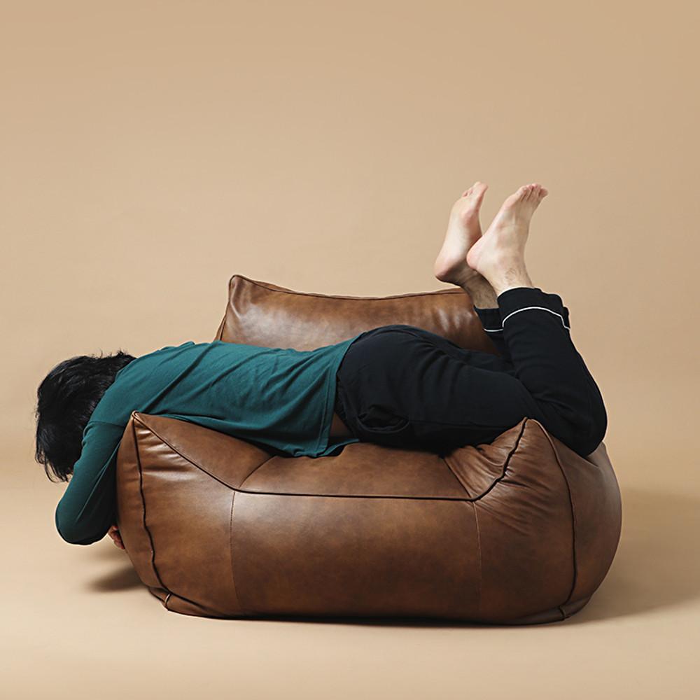 플래지어 톰 소프트 기능성 가죽 1인용 빈백 소파 대형 쿠션 좌식 싱글 디자인 수유쇼파