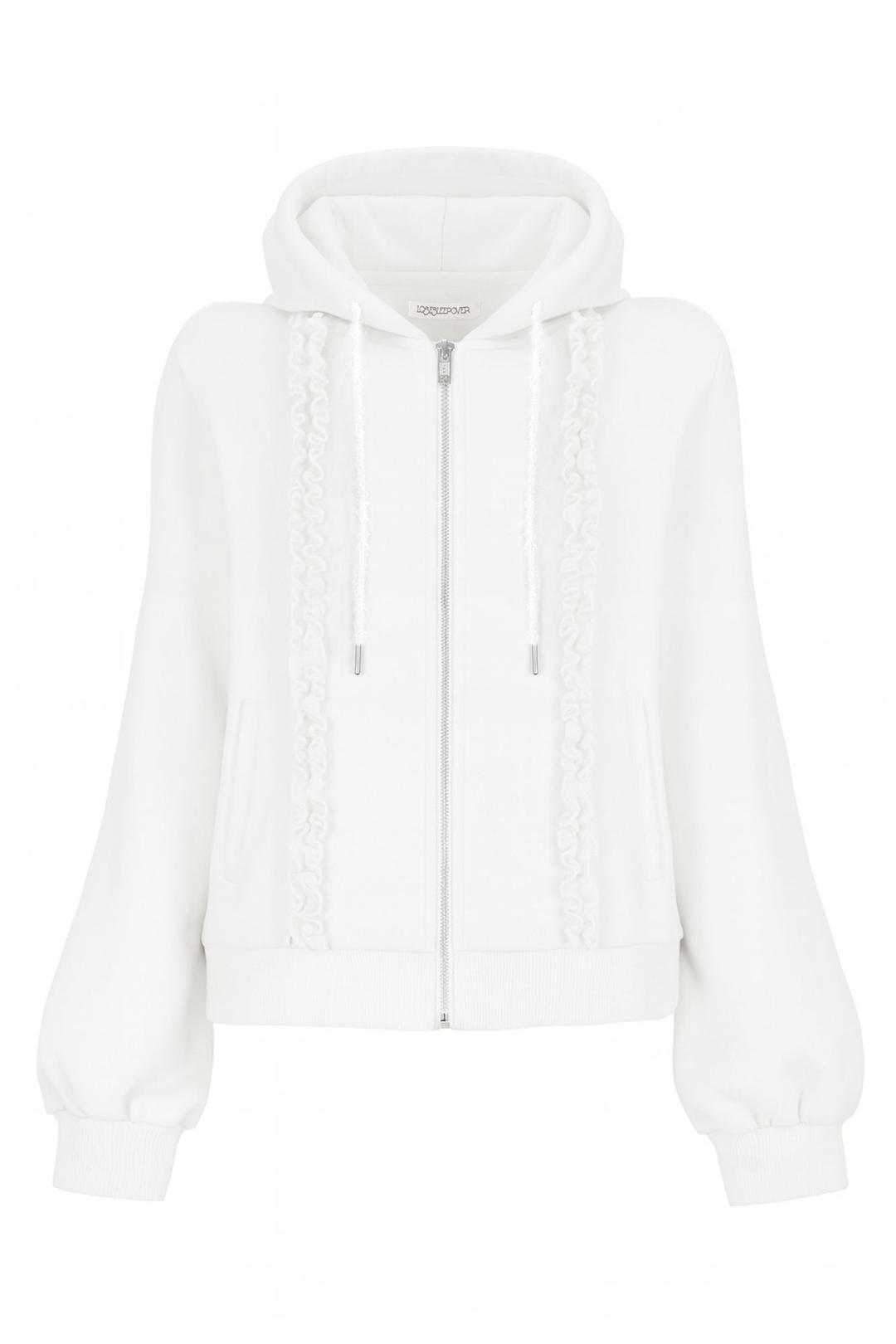 [10.28출고] Frill Logo Hoodie Zip-Up *Ivory