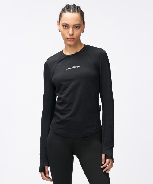 우먼스 어시스트 와플 퍼포먼스 롱 슬리브 (Black)