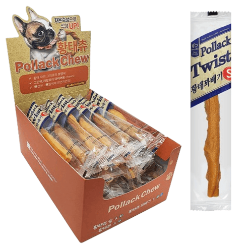 네츄럴이엑스 강아지 츄 간식 꽈배기 S, 황태, 13g, 25개 - 건조간식/육포 | 쿠팡