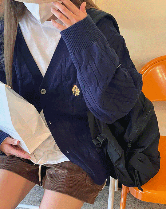 [모델소장] 컬럼비아 케이블 자수 가디건 - 3 color