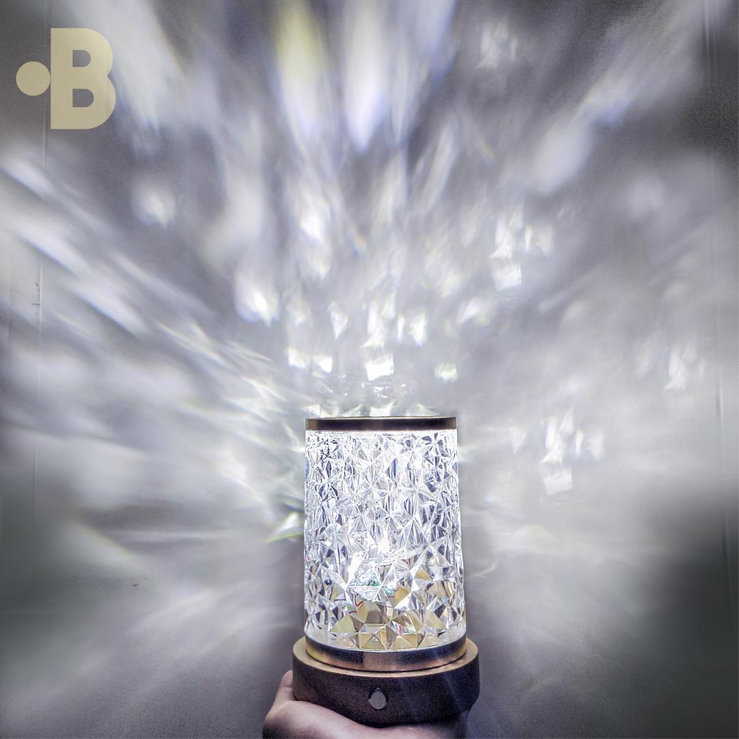 [3가지 컬러/ 밝기조절] 크리스탈 오로라 윤슬 무드등 인테리어 물멍 회전 조명 바다