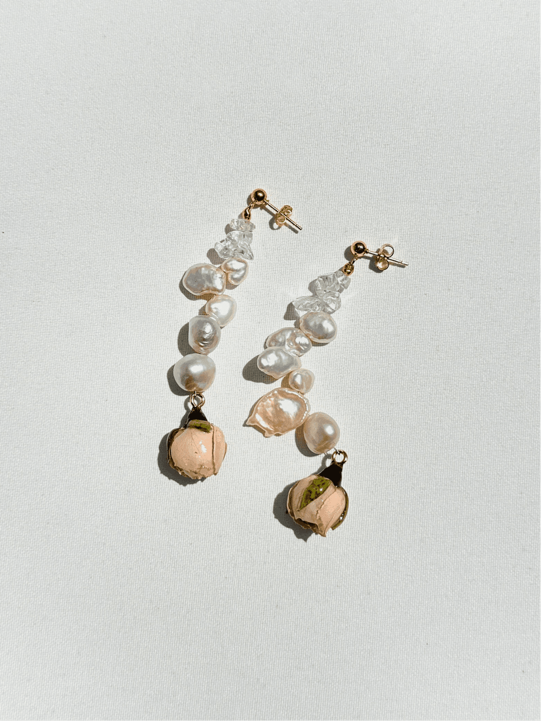 Champagne Cornflake Pearl Earrings