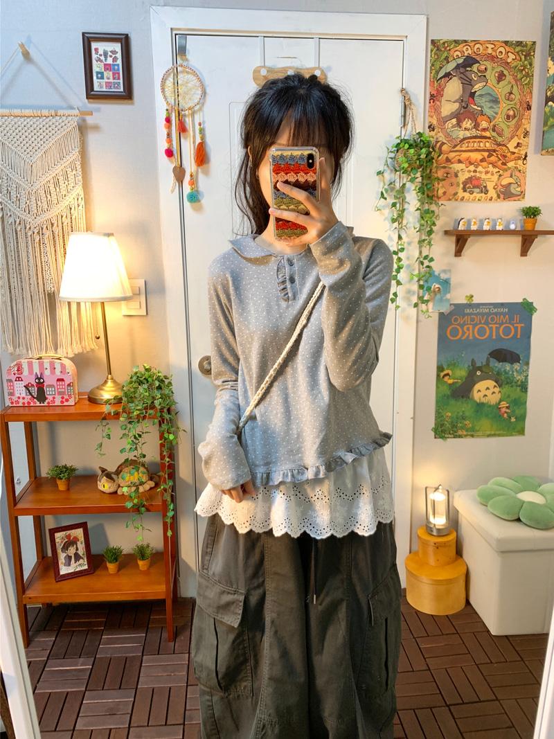 Bunny dot frill T ( 2 color )