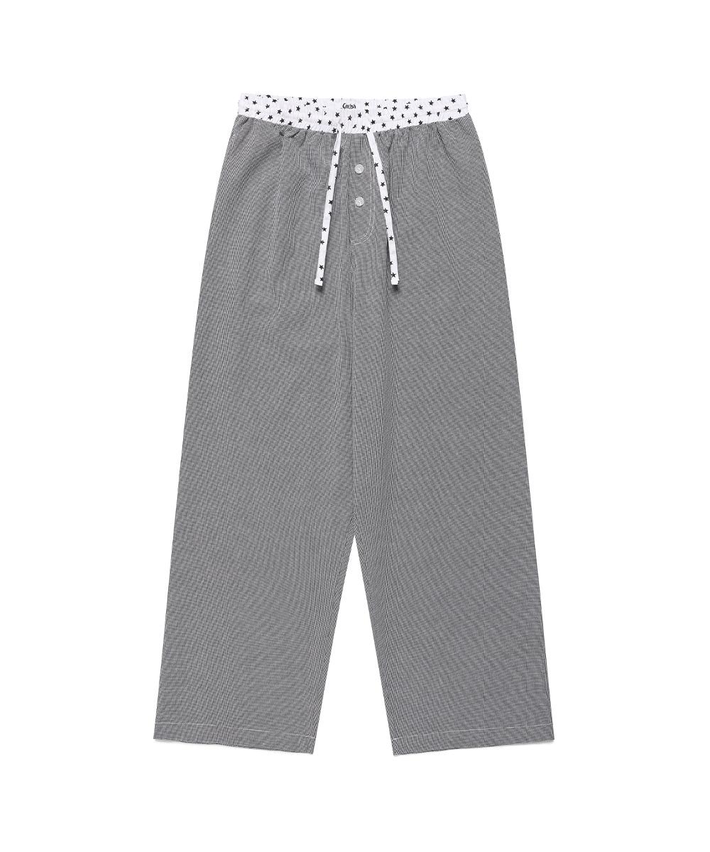 카비시 W CHECK LOUNGE PANTS BLACK(CV2FMFPA59A)