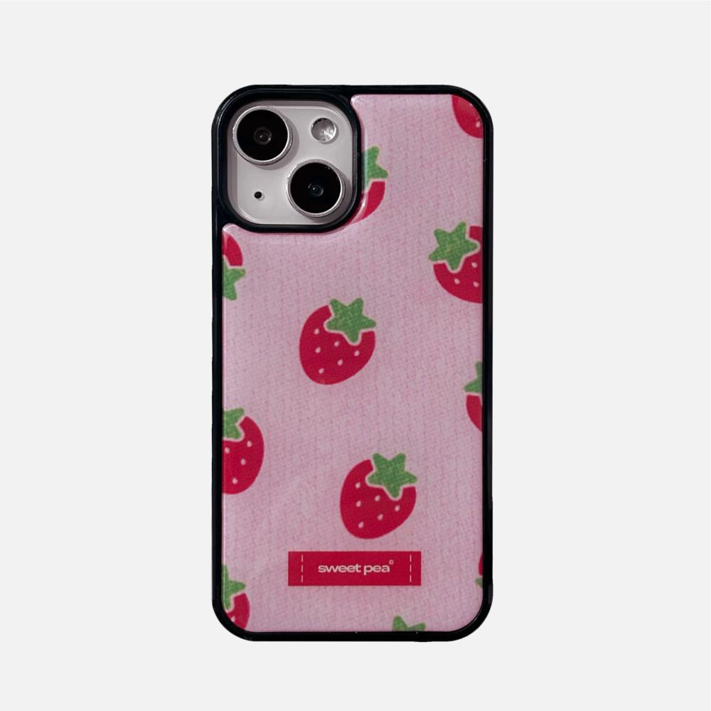 [Strawberry pajama] 딸기 니트 에폭시 범퍼 케이스 red color
