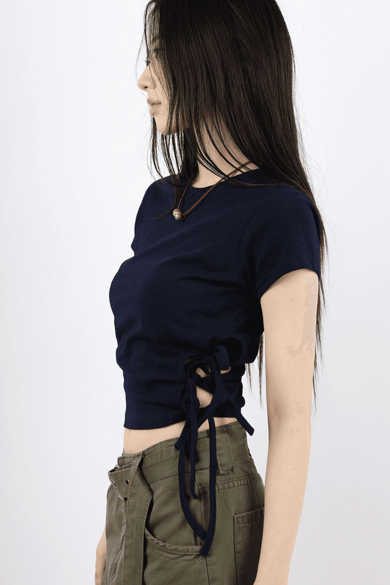 인디고 스트링 트임 티