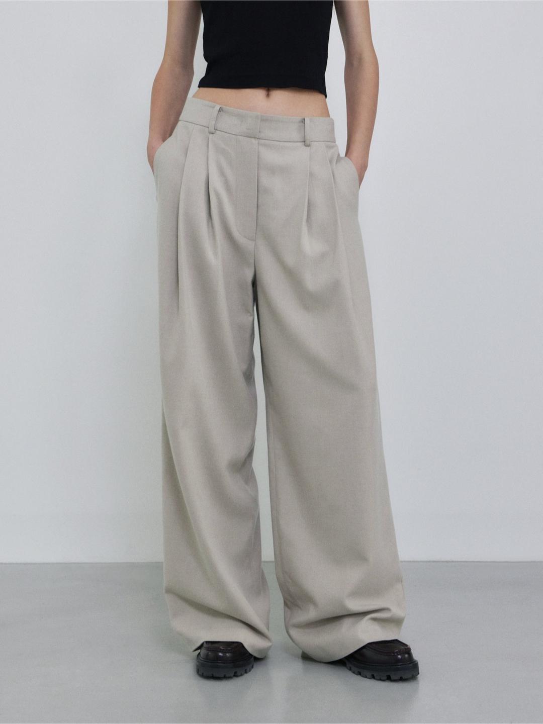 [노머] Two Tuck Wide Pants Ivory