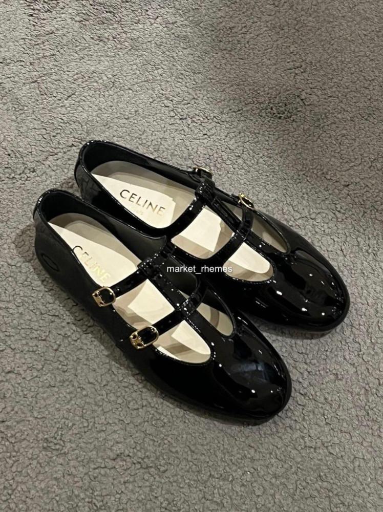 마켓 렘스 [셀린느] 셀린느 더블 스트랩 메리제인 애나멜 블랙