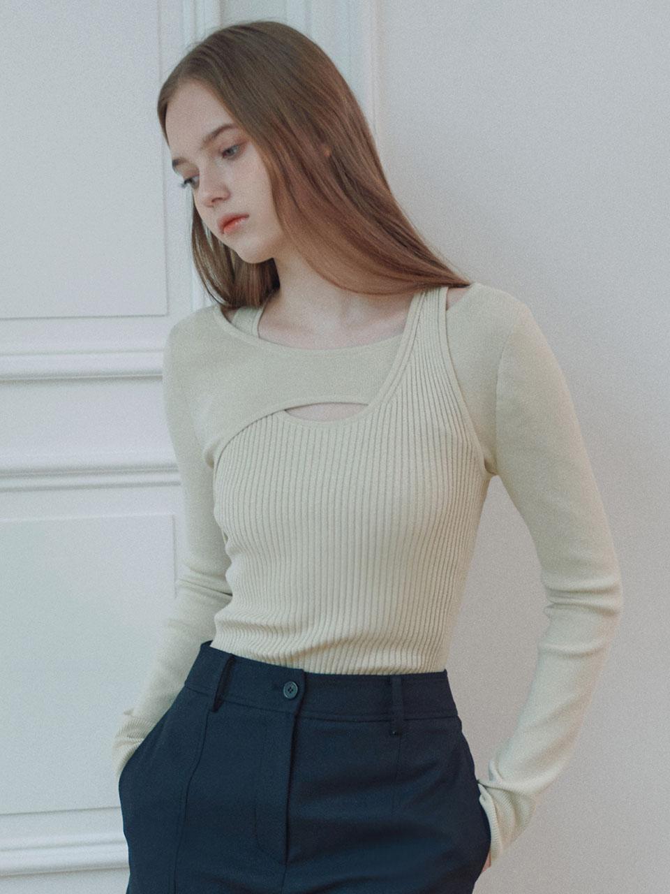 Cut-Out Slim Knit Top SK2SP532-46