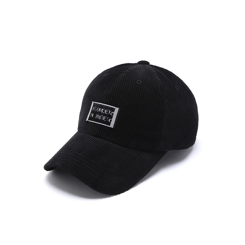 CORDUROY LABEL BALLCAP BLACK
