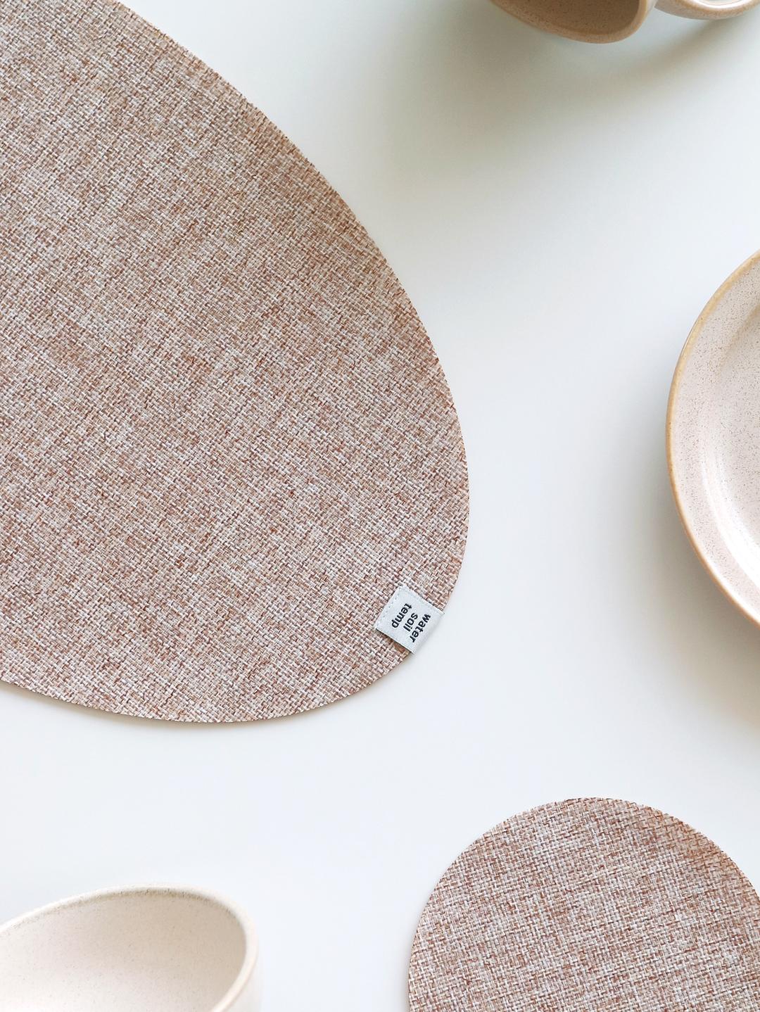 [워소템X해브페이브] 테이블 매트 & 코스터_레드 베이지