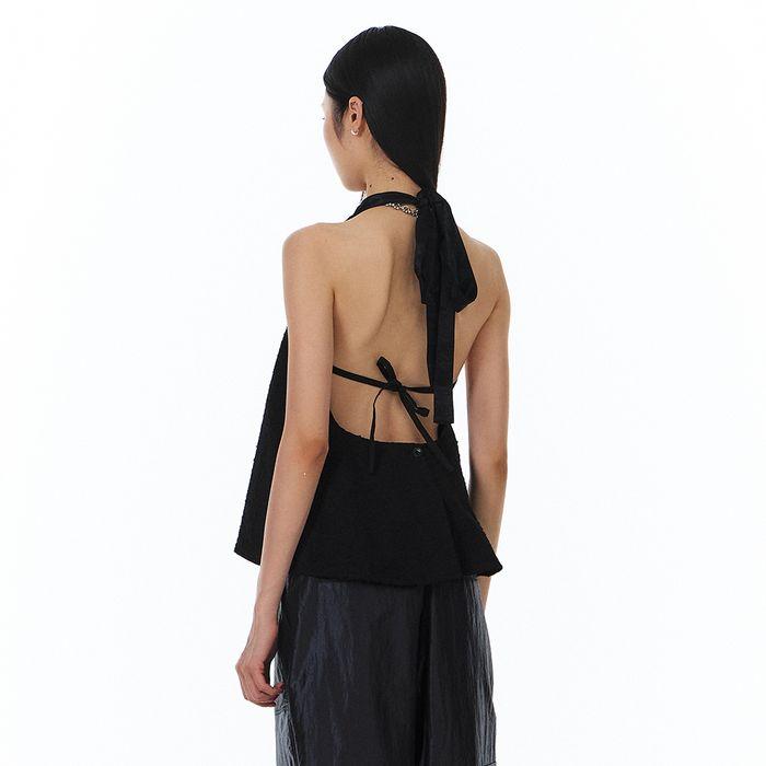 [4차 리오더] Audrey Halter Top (Black)