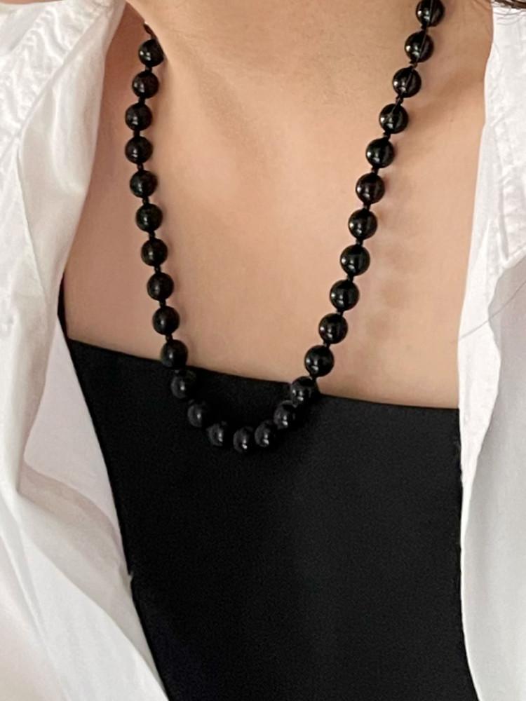 [Silver925] oar Classic 8mm Onyx Necklace 2가지 사이즈 택1