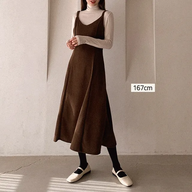 절개플레어 골덴롱원피스