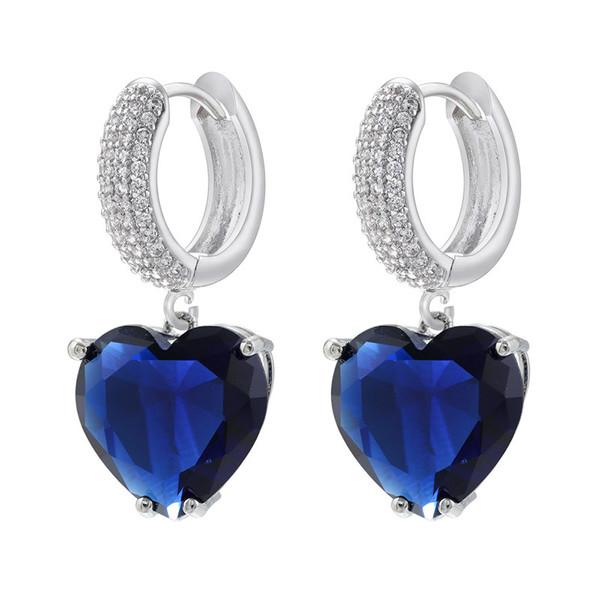BLUE HEART EARRING