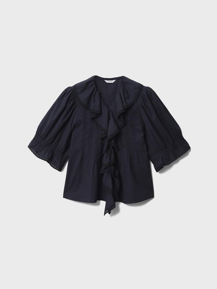Cecillia Ruffle Blouse (Ver.2)  [Navy]