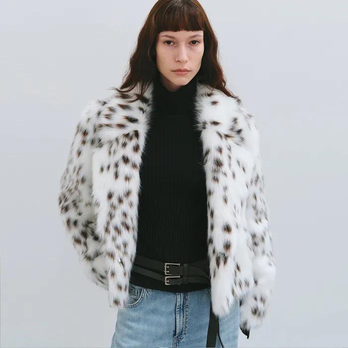 SALLY FAUX FUR JACKET LEOPARD