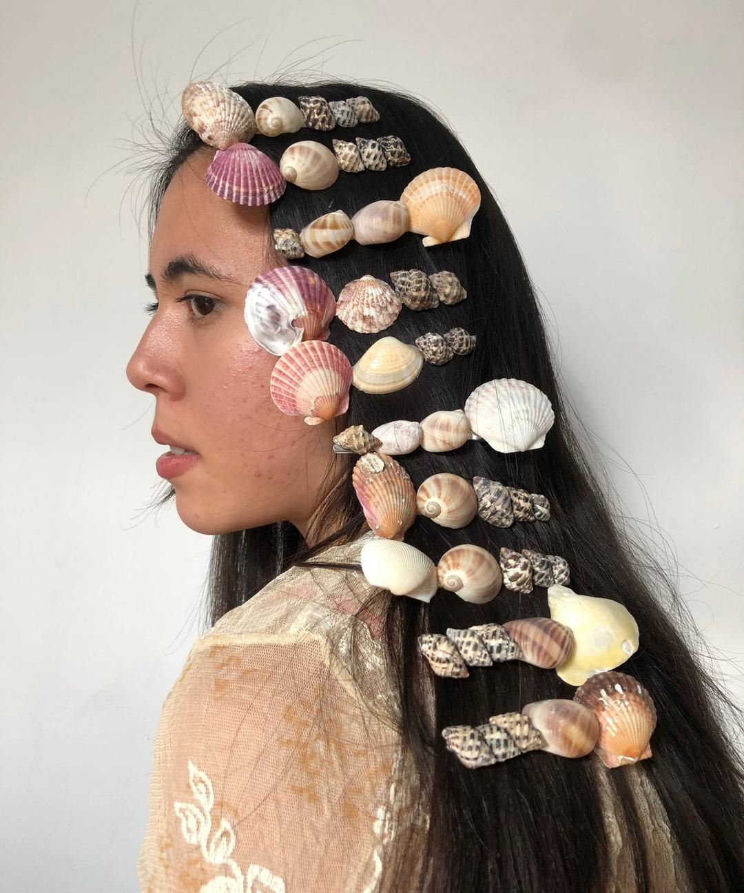 Handmade tulip seashells hair clips — KUNST