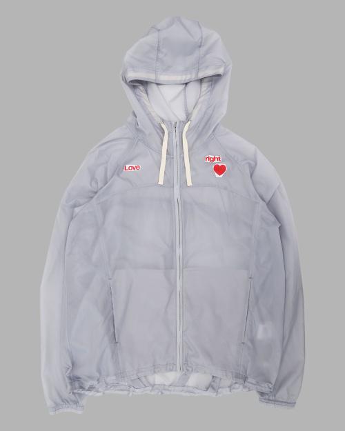 LOVE SEE-THROUGH WINDBREAKER (LIGHT GREY)
