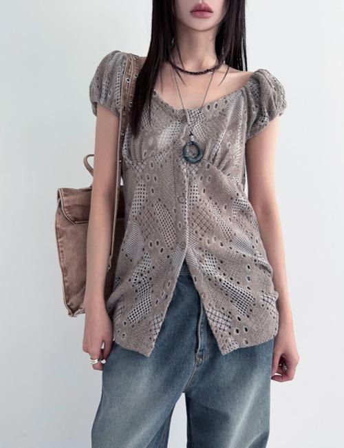 layered vintage puff knit