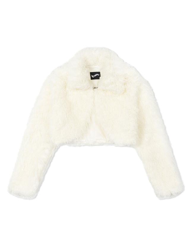 CURLY CROPPED FUR JACKET(IVORY)
