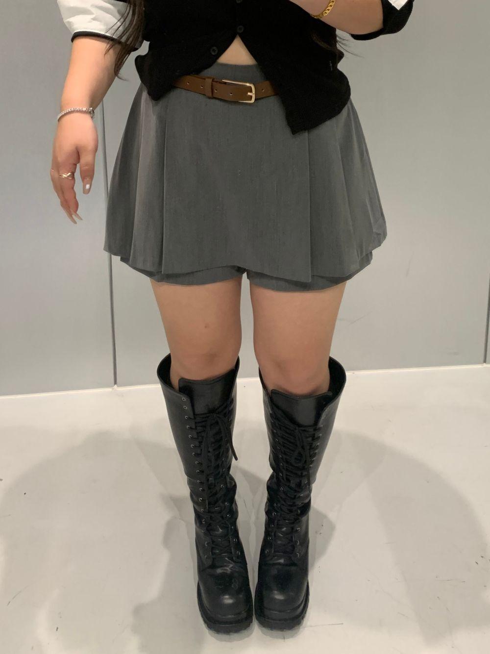 데이지투엘 [MADE]노스 플리츠 밴딩 레이어드 치마바지