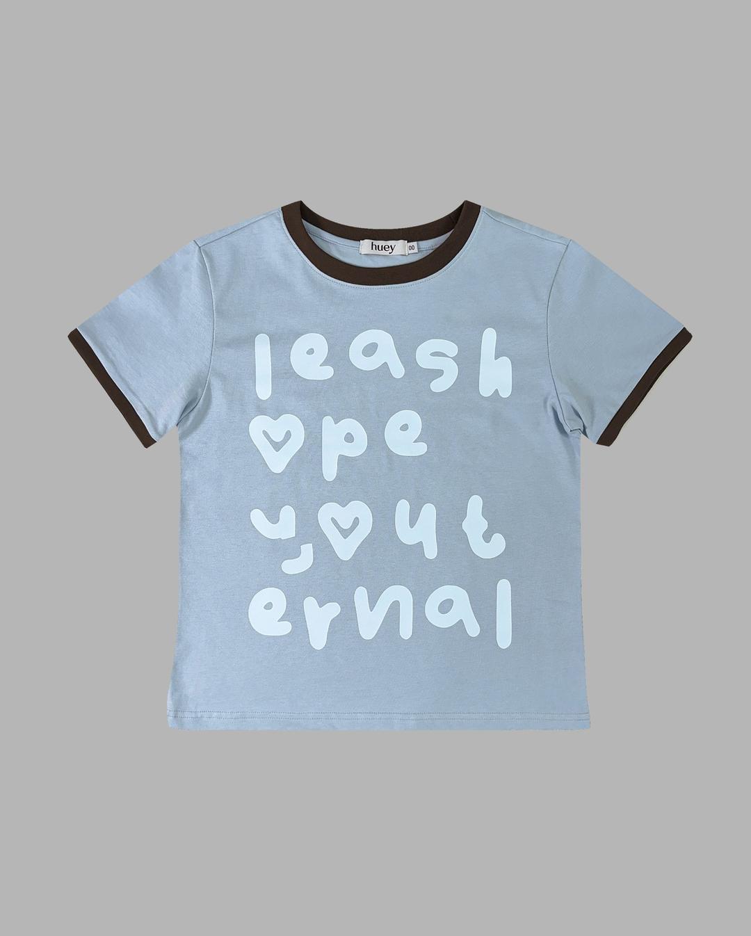 ALPHABET RINGER TEE SKY BLUE