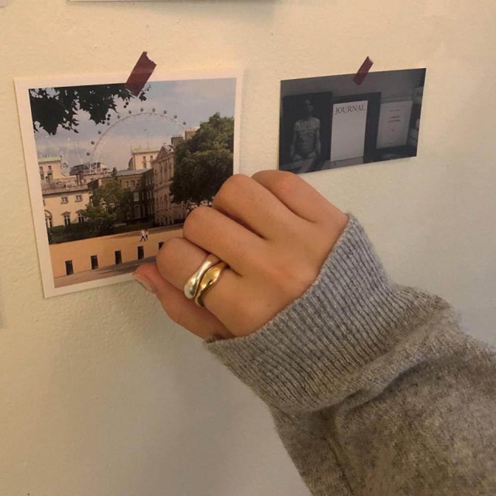 [당일출고]이 화 [빅 웨이브 링, Big wave ring (gold ver.)] silver925