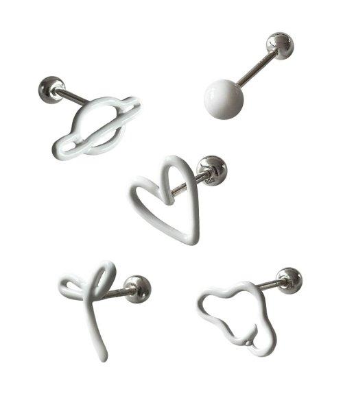 Pastel doodle piercing (White)