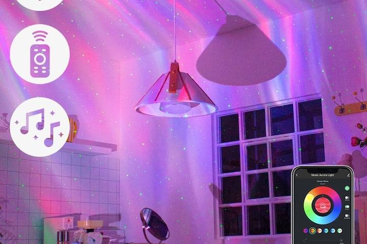 오로라 블루투스 스피커 무드등 (15색상/앱연동/리모콘/뮤직센서)