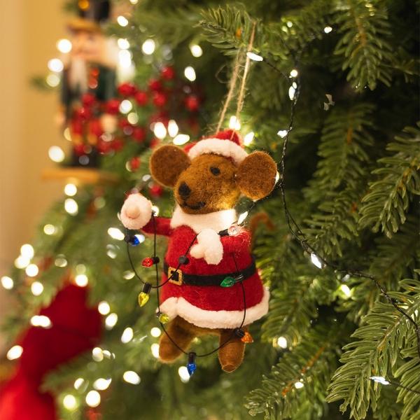 (11월특가) 아티파티 산타 쥐돌이 양모 울 인형 오너먼트 크리스마스 장식 데코 소품 (-12/25)