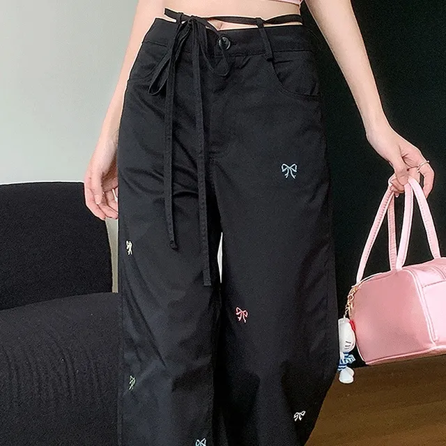 팝 리본 스트링 코튼 팬츠 /2 Color