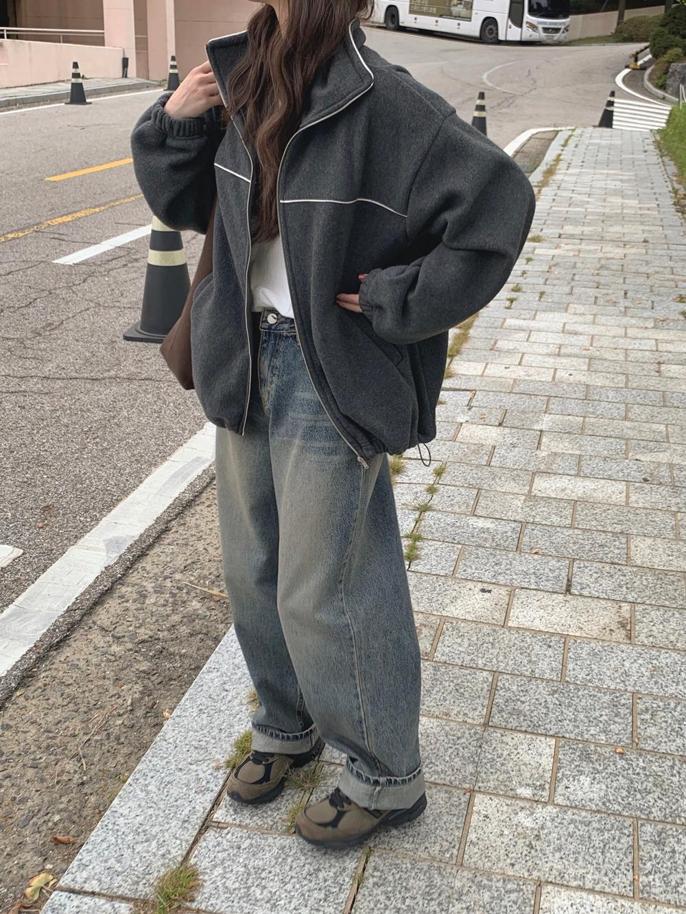 뮤트크레메 [🫧두유/차콜 바로배송] [✷MADE] 듀얼 후리스 jumper