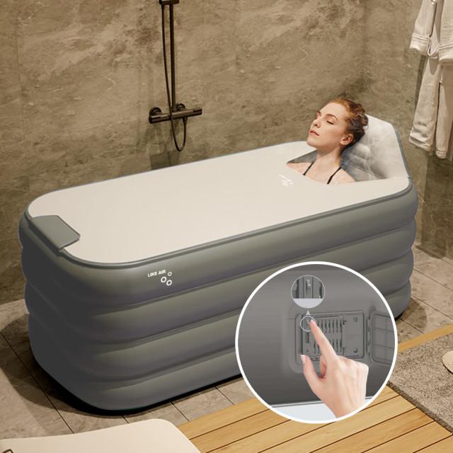 KC인증 접이식 욕조 이동식 반신욕 간이 에어 성인 튜브 1인용 반신욕기 가정용 사우나
