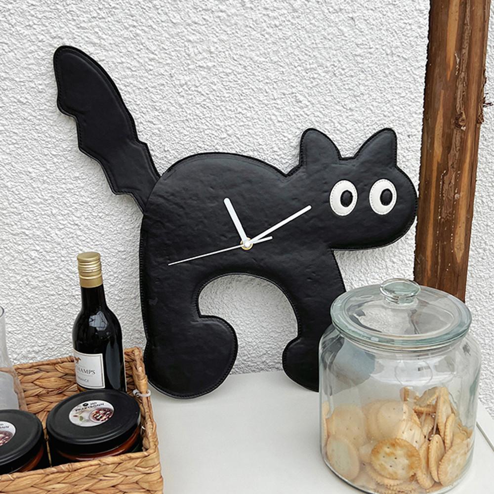 귀여운 고양이 시계 유니크 black cat 벽시계 30cm