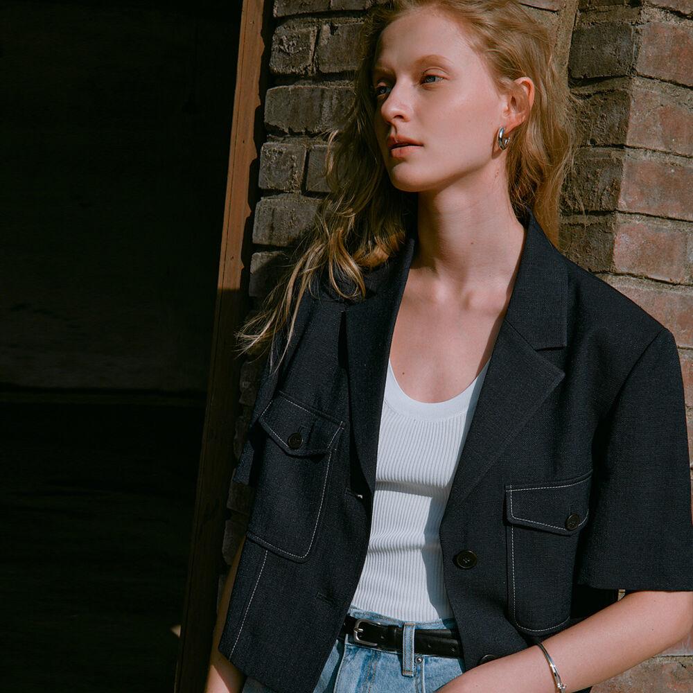 Stitched Pocket Jacket SW3XJ203_2color (LIGHT BEIGE/NAVY)