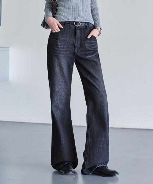 [W]Signature Semi Flared Jeans DCWPT002BlackB