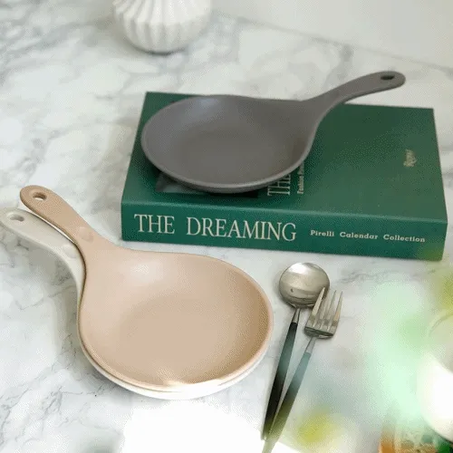 (1+1) 손잡이 앞접시 예쁜 먹방 그릇 핸들 유튜버 라면 받침 4colors