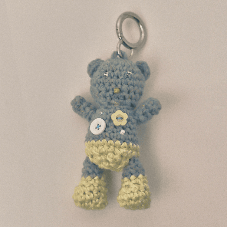Button Home Bear Keyring - mint