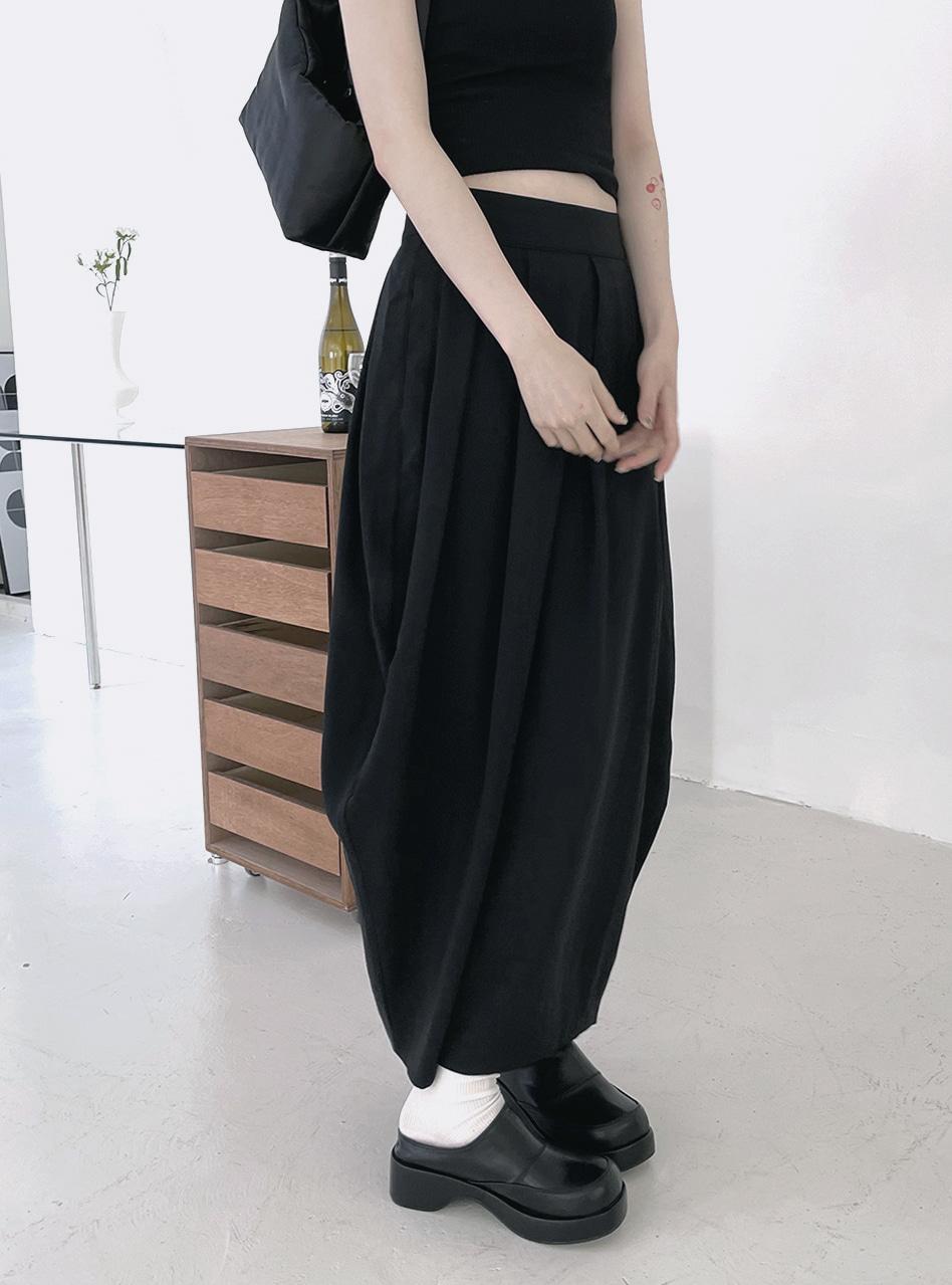 draping pleat long sk