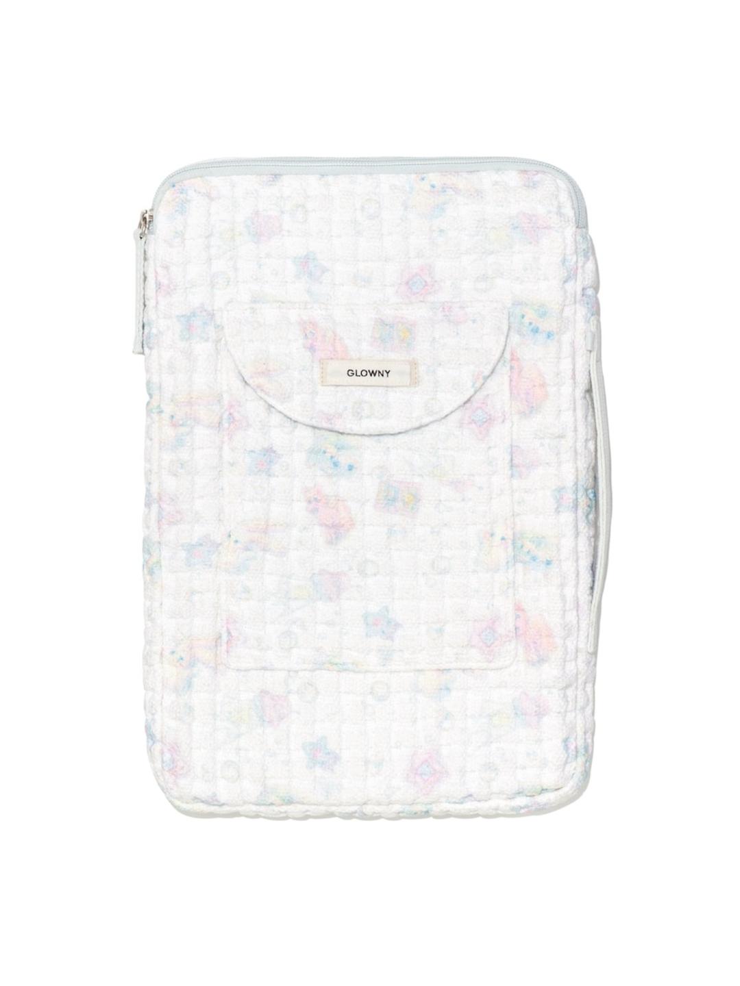 DREAMY COTTON TILE LAPTOP POUCH (WHITE)