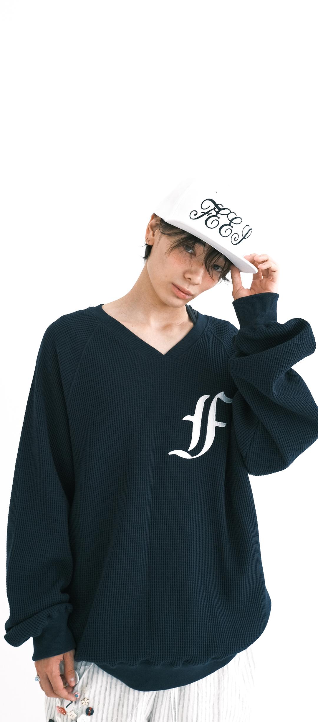 24차★[F.E.E.S] waffle boxy MTM (navy)