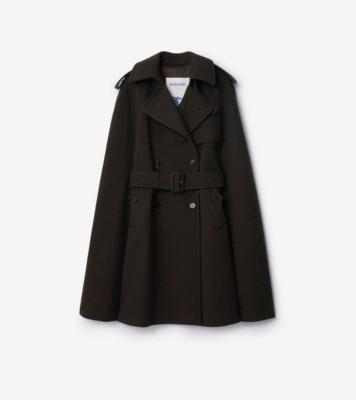캐시미어 벨몬트 트렌치 케이프 (코그 브라운 멜란지) - 여성, 퓨어 캐시미어 | 공식 Burberry®