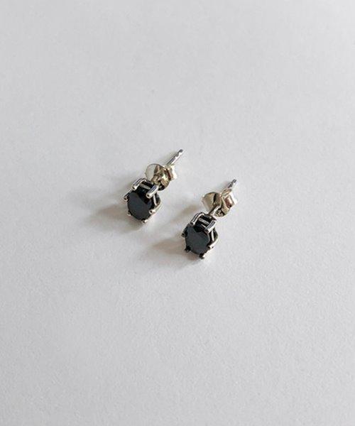 센트마린 (silver925) black simple earring