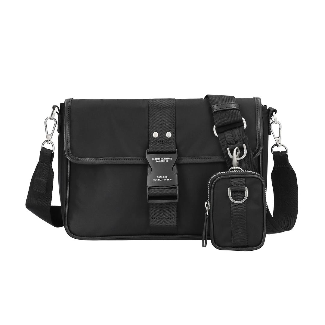 brevity flap buckle bag / black
