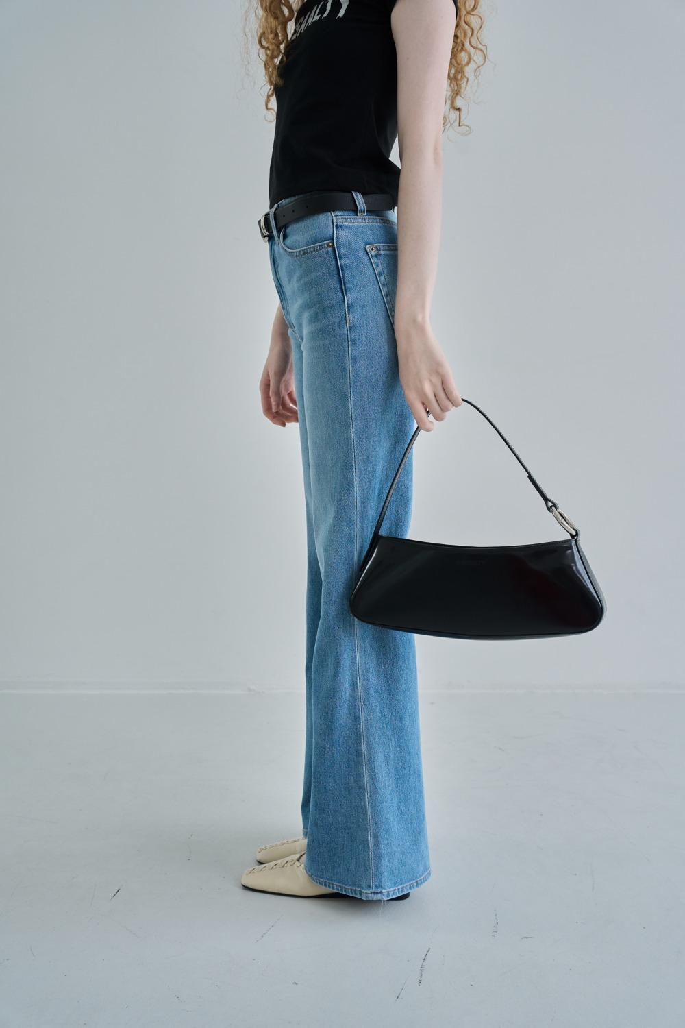 Oursaalty Glossy Leather Tote Bag / Black