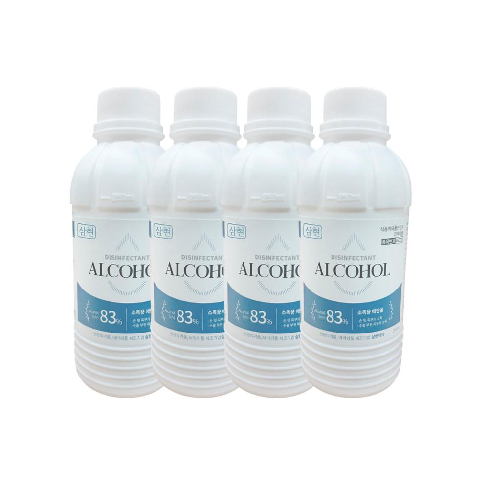 약국 소독용 에탄올 83% 250ml 4개 1L [삼현제약 에틸 알콜 알코올 스프레이]