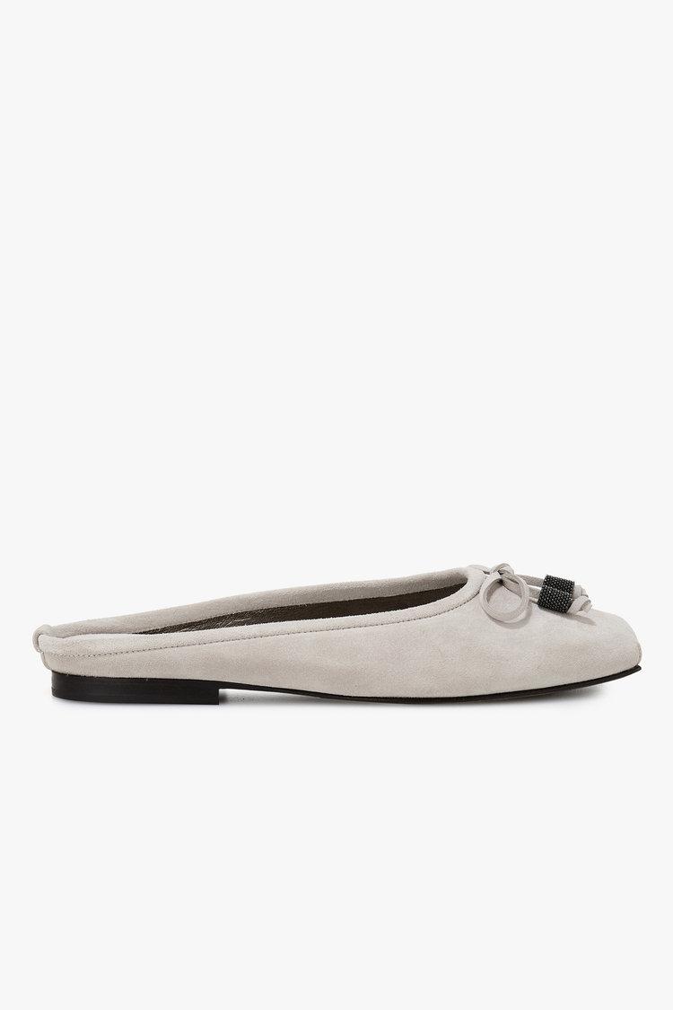 여성 모닐리 리본 스웨이드 발레리나 뮬